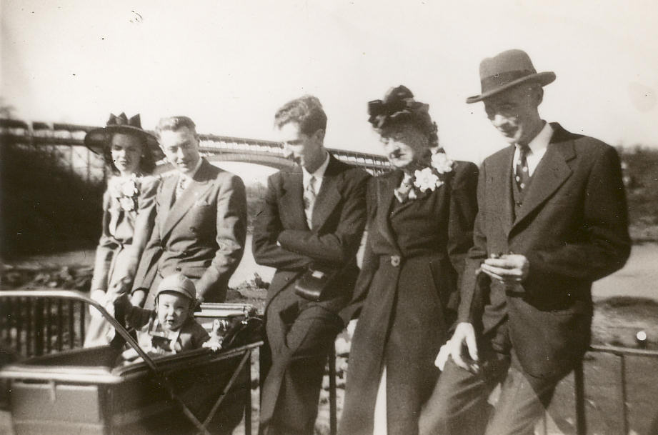 Aunt Ruth, Dad, Uncle Lew, Grandma and Grandpa Davids, Inwood Hill Park, New York. 1947 