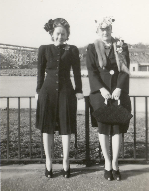 Aunt Lee, Mom, Inwood Hill Park, New York. 1947.