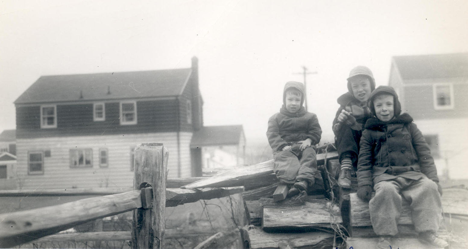 Ricky Davids, Teddy Davids, Jimmy McKinley, Quinlan's Backyard, River Edge, New Jersey. 1952 