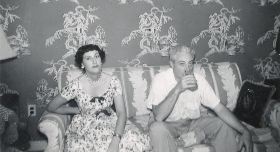 Aunt Dea Wolf and Dad, Sofa, 1954. 