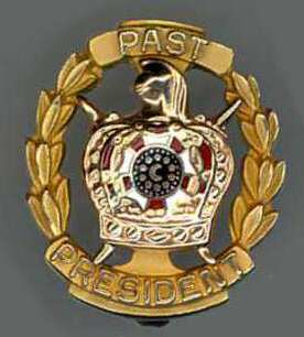 DeMolay pin, Past President, White Rose.