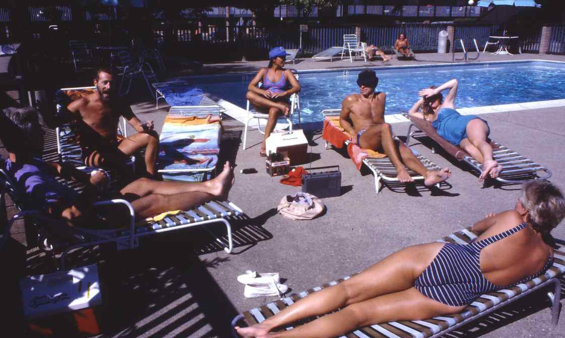 Southpark Apartments, Mike (in the shadows), Crazy Bill, Paulette, Chuck and Sherri Hitt (with Bobbie) 1984